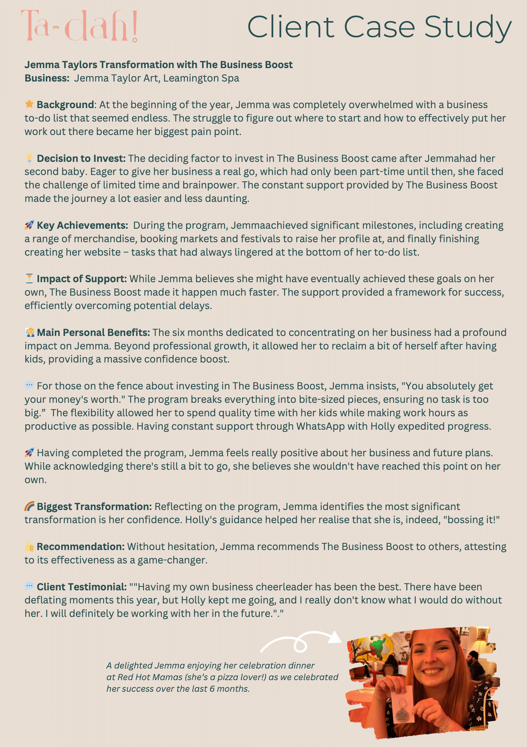 Jemma Taylor Case Study Jemma Taylor Case Study